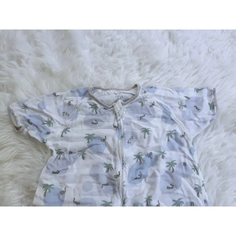 Nest Design Sleep Sack White Blue Palm-Print